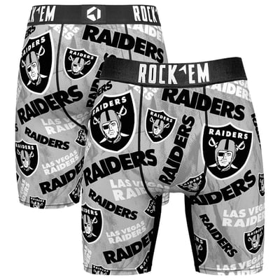  Las Vegas Raiders Rock Em Logo Boxer Briefs - Silver