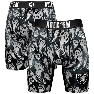 Las Vegas Raiders Rock Em Socks Halloween Ghost Fade Boxer Briefs - Black