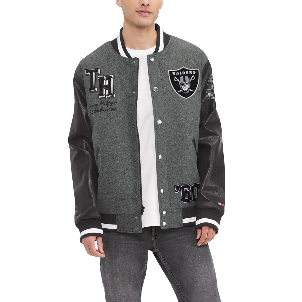 Las Vegas Raiders Tommy Hilfiger Gunner Full-Zip Varsity Jacket 