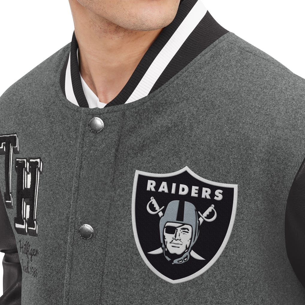 Las Vegas Raiders Tommy Hilfiger Gunner Full-Zip Varsity Jacket 