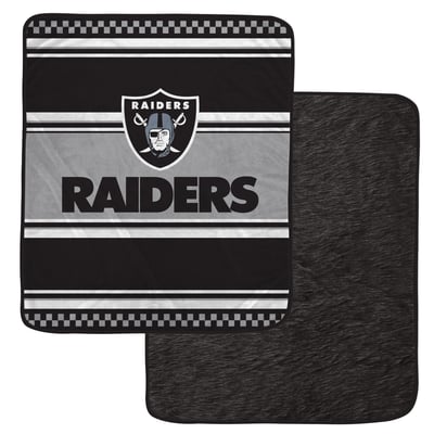 Las Vegas Raiders Pegasus 60" x 70" Checkered Dash Faux Fur Blanket