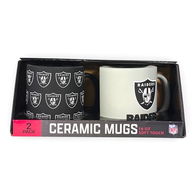 Las Vegas Raiders Pegasus Two-Piece 16oz. Home & Away Soft Touch Ceramic Mug Set