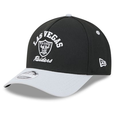 Las Vegas Raiders New Era Preschool Arch 9FORTY A-Frame M-Crown Adjustable Hat - Black