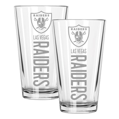 Las Vegas Raiders The Memory Company Two-Piece 16oz. Pinnacle Pint Glass Set
