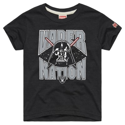  Las Vegas Raiders Homage Toddler NFL x Star Wars Dark Side Tri-Blend T-Shirt - Charcoal