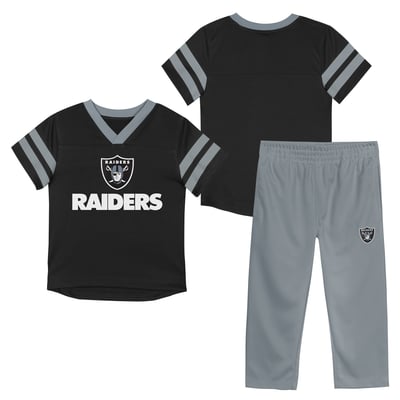 Las Vegas Raiders Outerstuff Toddler Red Zone Jersey Top & Pants Set - Black/Silver