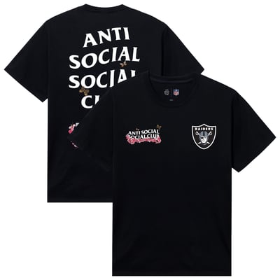 Las Vegas Raiders AntiSocialSocialClub x NFL Unisex Blossom T-Shirt - Black