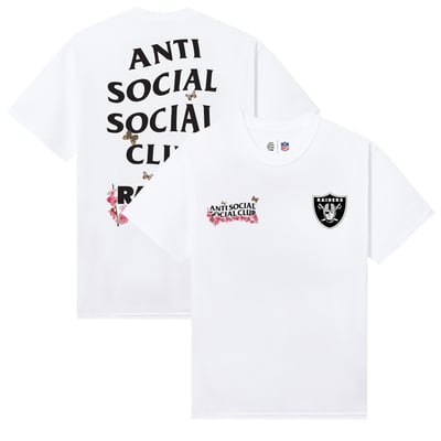 Las Vegas Raiders AntiSocialSocialClub x NFL Unisex Blossom T-Shirt - White