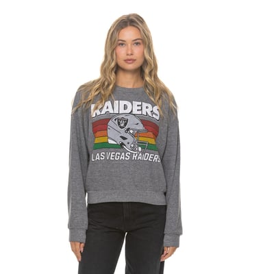 Las Vegas Raiders Aviator Nation Unisex Relaxed Tri-Blend Sweatshirt - Heather Gray