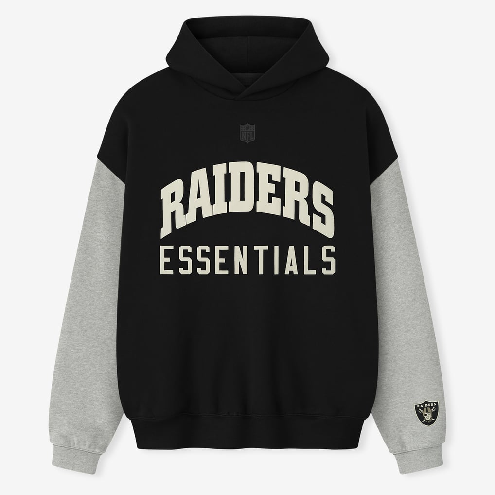 Raiders Nation Straight Raider T-Shirt – Oakland Edition, Black & Silver, 100% Cotton
