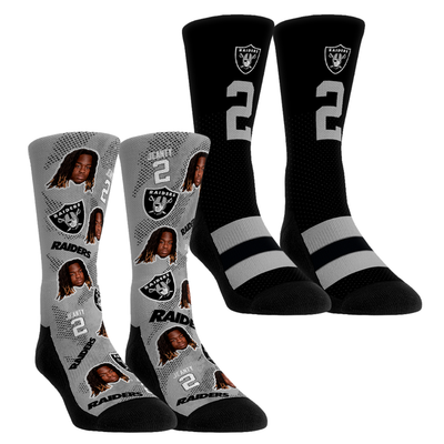 Ashton Jeanty Las Vegas Raiders Rock Em Unisex Player Football Guy Two-Pack Crew Sock Set