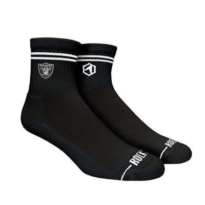  Las Vegas Raiders Rock Em Unisex Casual Stripe Quarter-Length Socks - Black