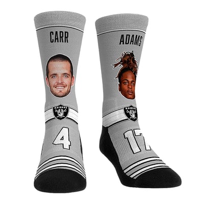 Derek Carr, Davante Adams Las Vegas Raiders Rock Em Unisex Player Teammates Crew Socks