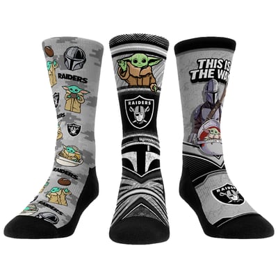  Las Vegas Raiders Rock Em Unisex 3-Pack Mandalorian Crew Socks