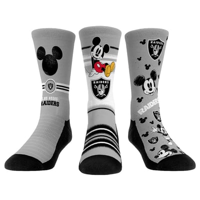  Las Vegas Raiders Rock Em Unisex Disney Three-Pack Crew Socks Set - 