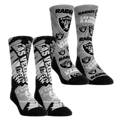 Las Vegas Raiders Rock Em Unisex Team Blast Two-Pack Crew Socks