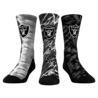Las Vegas Raiders Rock Em Unisex Team Tones Three-Pack Crew Socks