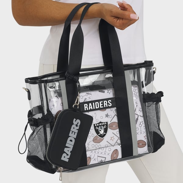 WEAR by Erin Andrews - NEW - Las Vegas Raiders Clear Stadium Backpack. One Size Las Vegas Raiders WEAR by Erin Andrews Clear Stadium Backpack main image 3