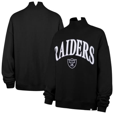 Las Vegas Raiders '47 Women's Oversized Vantage Mock Neck Sweatshirt - Black