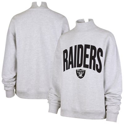  Las Vegas Raiders '47 Women's Subtle Muse Mock Neck Sweatshirt - Gray