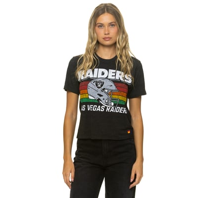 Las Vegas Raiders Aviator Nation Women's Boxy Boyfriend Tri-Blend T-Shirt - Black