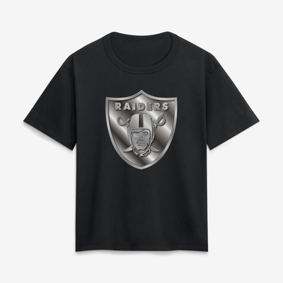 Las Vegas Raiders Women's Metallic Mascot T-Shirt - Black
