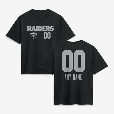 Las Vegas Raiders Women's Touchdown Wordmark Personalized Name & Number T-Shirt - Black