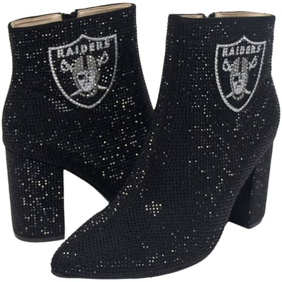 Las Vegas Raiders FABGATING by Cuce Women's Crystal Heel Booties - Black