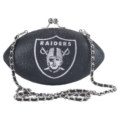  Las Vegas Raiders FABGATING by Cuce Women's Team Color Crystal Football Purse - Black