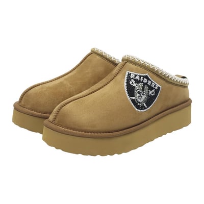  Las Vegas Raiders FABGATING by Cuce Women's Chestnut Slip On Boots with Crystal Logo - Tan