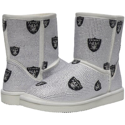  Las Vegas Raiders FABGATING by Cuce Women's Logo Pull on Ankle Boots - White