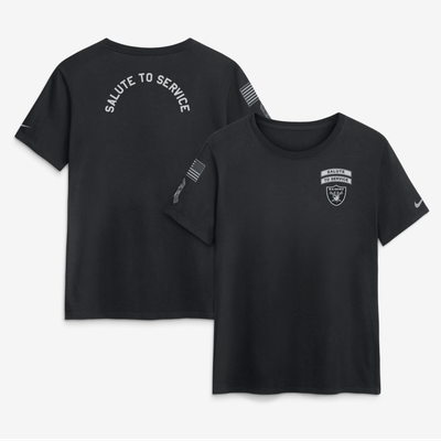  Las Vegas Raiders Nike Women's 2026 Salute to Service T-Shirt - Black