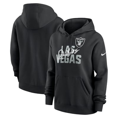 Las Vegas Raiders Nike Women's Wordmark Club Fleece Hoodie - Black