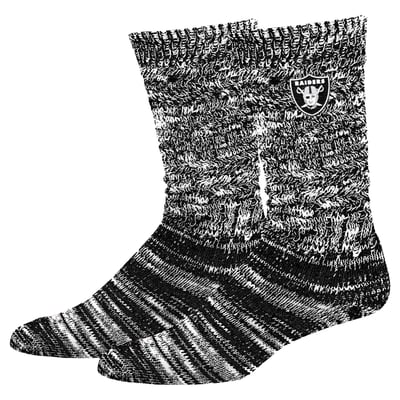  Las Vegas Raiders PRO Compression Women's Slouchy Slub Textured Boyfriend Socks - Black