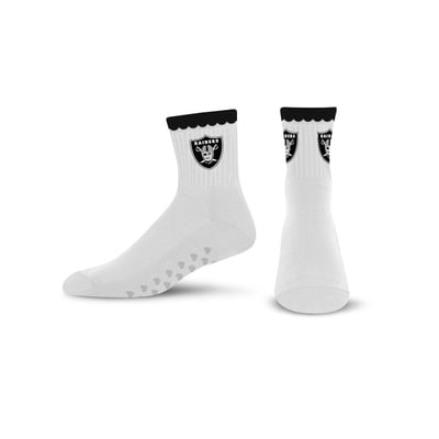 Las Vegas Raiders PRO Compression Women's Heartshape Grippers Yoga-Pilates Quarter Socks - White