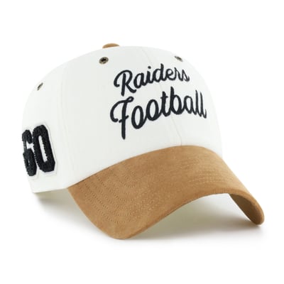 Las Vegas Raiders Stoney Clover Lane x '47 Women's Cursive Clean Up Adjustable Hat - Cream/Tan
