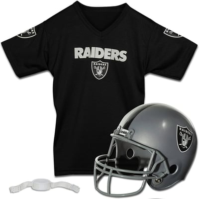 Las Vegas Raiders Franklin Sports Youth NFL Deluxe Helmet & Jersey Set - Black
