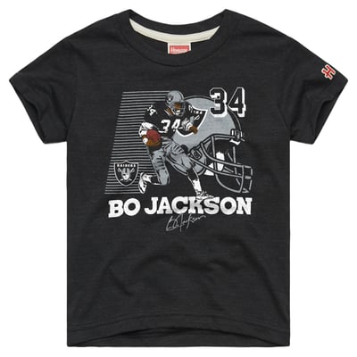 Bo Jackson Las Vegas Raiders Homage Youth Retired Greats T-Shirt - Charcoal