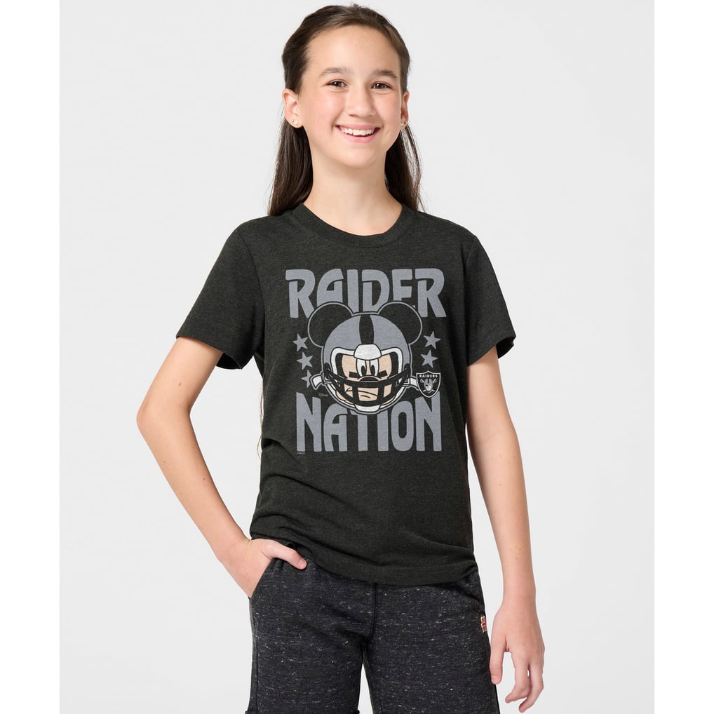 Las Vegas Raiders x Mickey Mouse Homage Youth Tri-Blend T-Shirt - Charcoal
