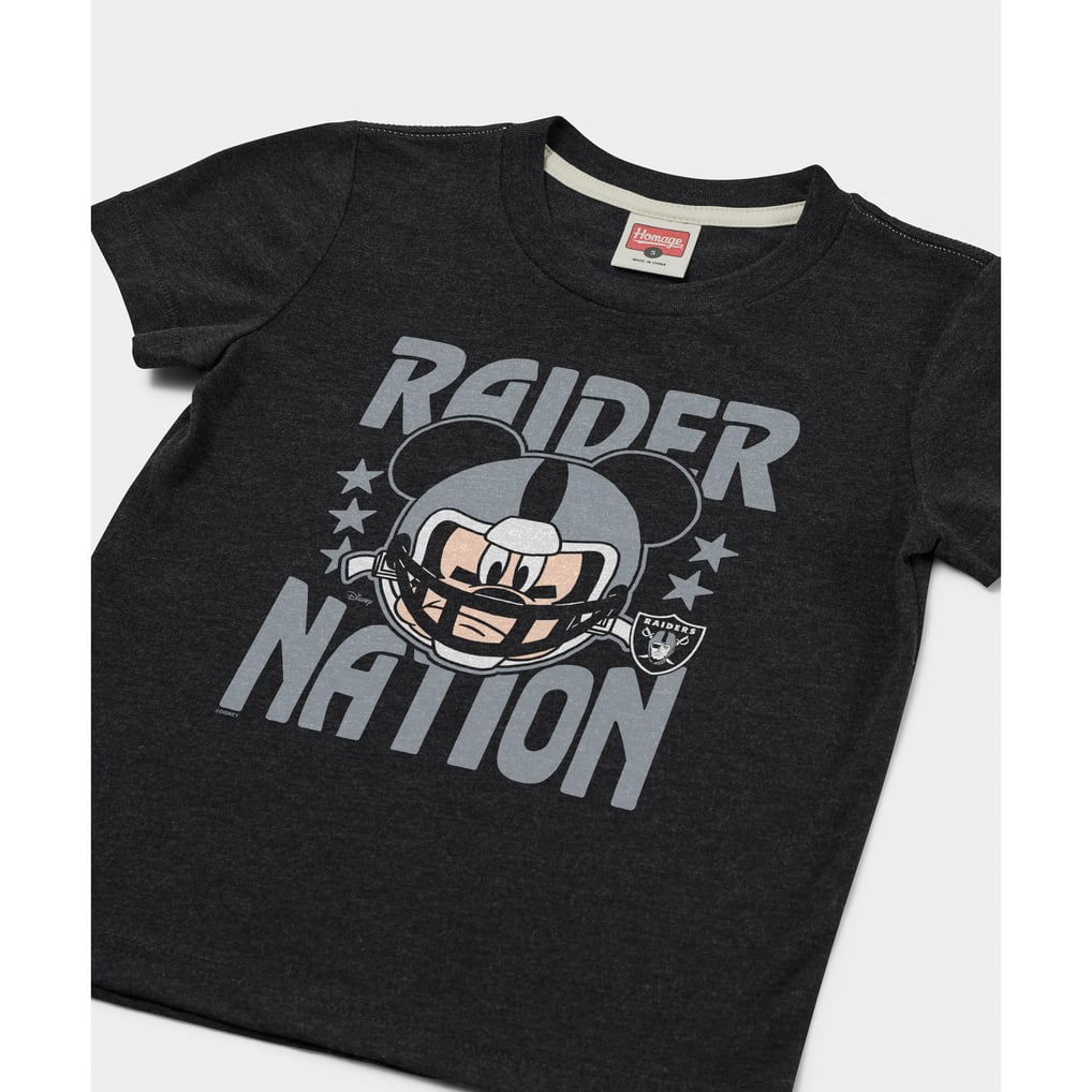 Las Vegas Raiders x Mickey Mouse Homage Youth Tri-Blend T-Shirt - Charcoal