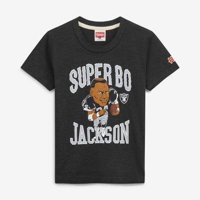 Bo Jackson Las Vegas Raiders Homage Youth Retired Greats Tri-Blend T-Shirt - Charcoal