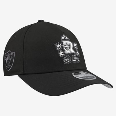 Las Vegas Raiders New Era Youth Cartoon A-Frame 9FORTY Adjustable Hat - Black
