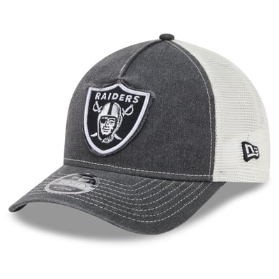  Las Vegas Raiders New Era Youth Fan 9FORTY M-Crown A-Frame Trucker Adjustable Hat - Black
