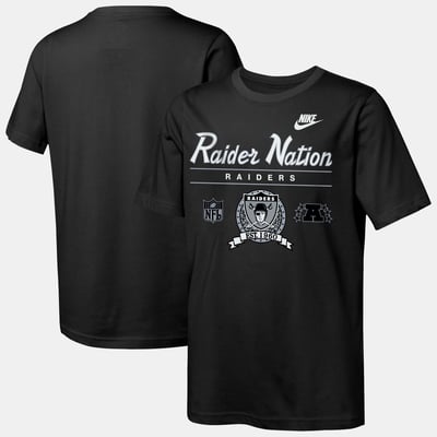  Las Vegas Raiders Nike Youth Hometown Rewind Slub Dri-FIT T-Shirt - Black
