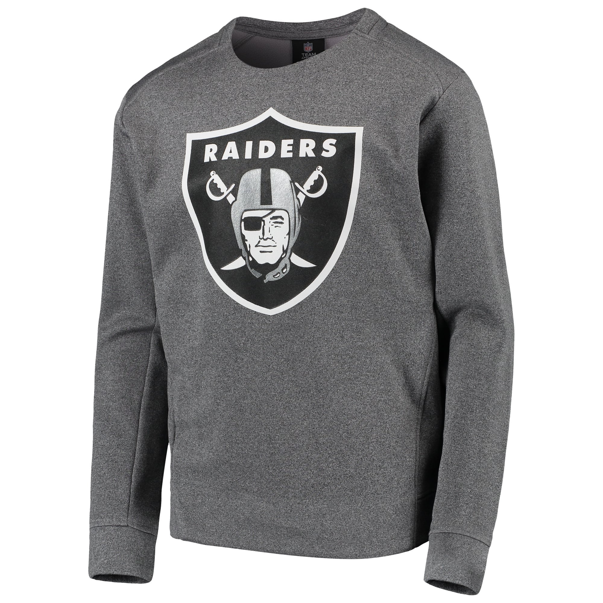 Youth Las Vegas Raiders Nike Heathered Gray Fleece Crew Sweatshirt