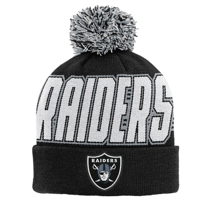 Las Vegas Raiders Outerstuff Youth Cuffed Knit Hat with Pom - Black