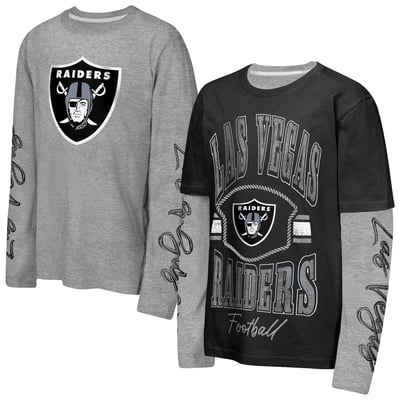 Las Vegas Raiders Outerstuff Youth Motion Combo Set - Black/Silver