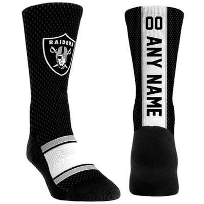  Las Vegas Raiders Rock Em Youth Custom Jersey Crew Socks - Black
