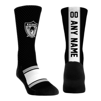  Las Vegas Raiders Rock Em Youth Throwback Jersey Custom Crew Socks - Black