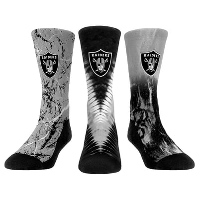  Las Vegas Raiders Rock Em Youth 3-Pack Crew Socks Set - 